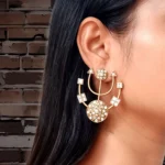 Ad studded festive earring