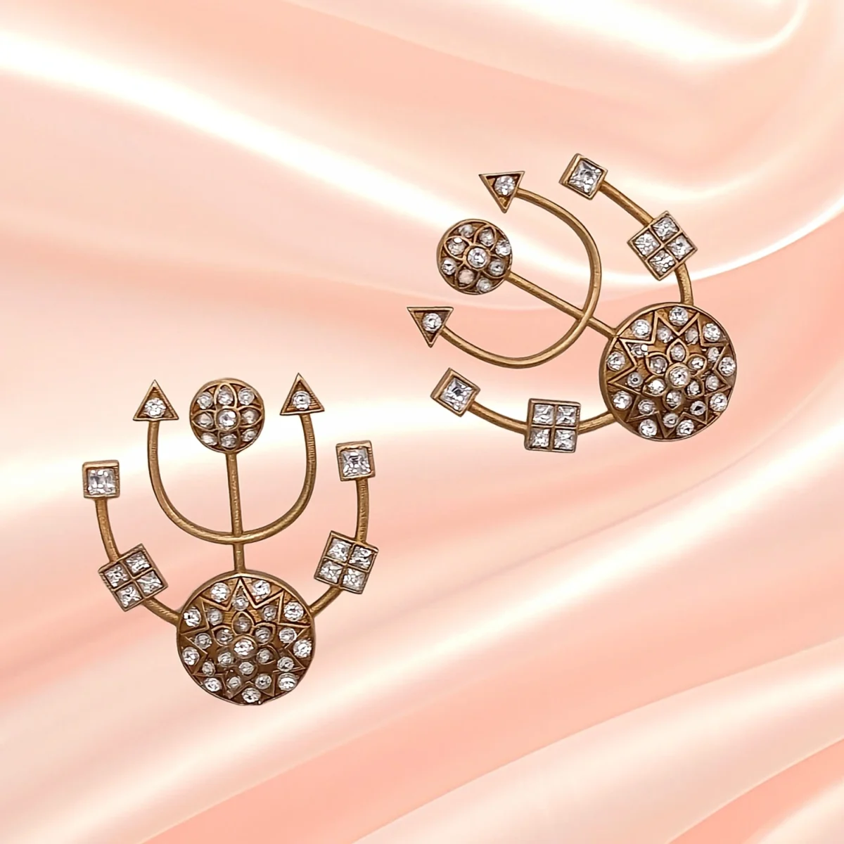 Ad studded festive earring