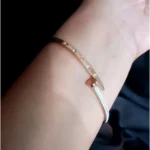 Rose Gold Anti Tarnish Sleek Nail Bracelet