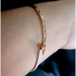 Rose Gold Anti Tarnish Sleek Nail Bracelet