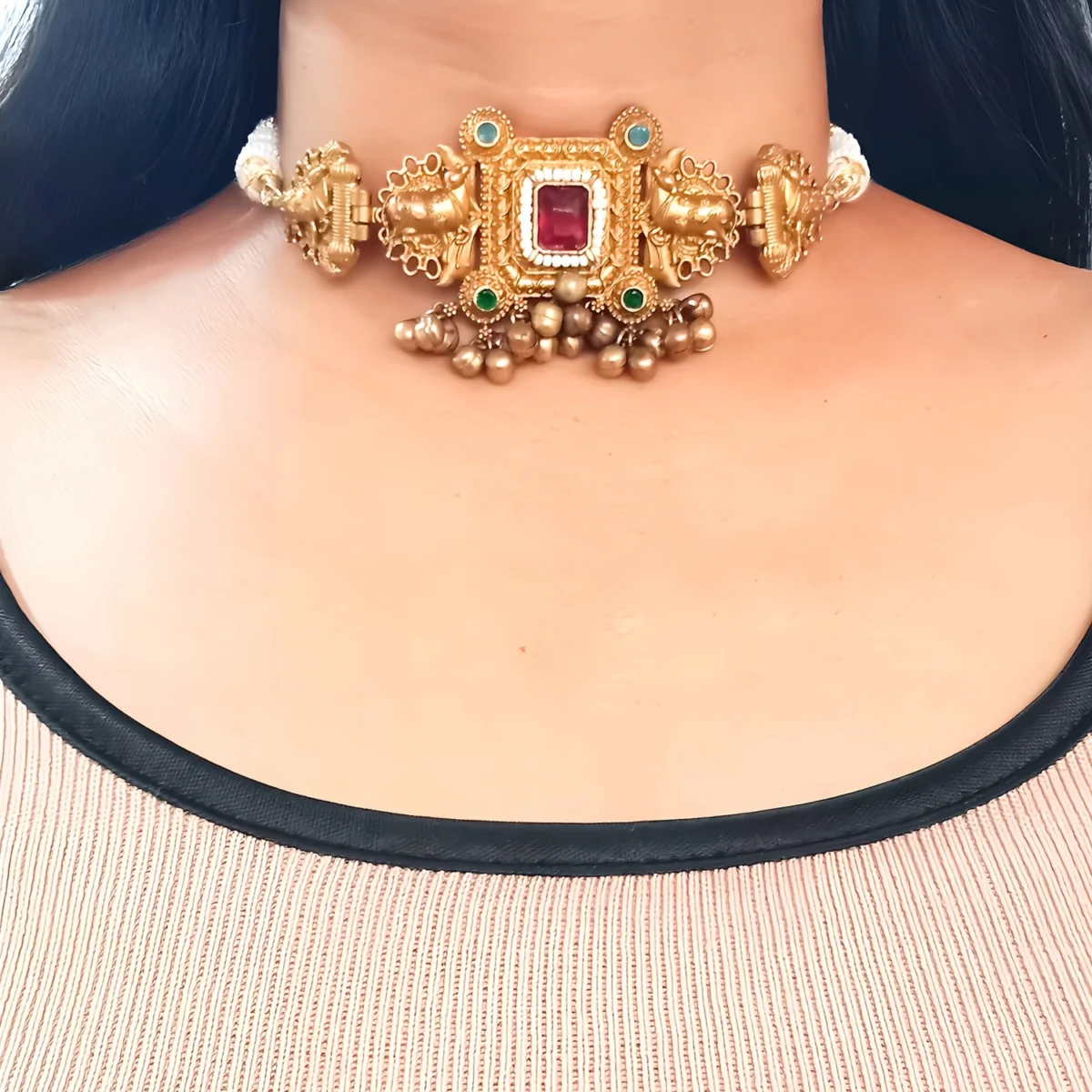 Antique Gold Choker Necklace Set