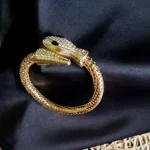 18k Gold Polish AD Studded Snake Bracelet