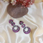 Purple Dangler Nano Ad Statement Earring