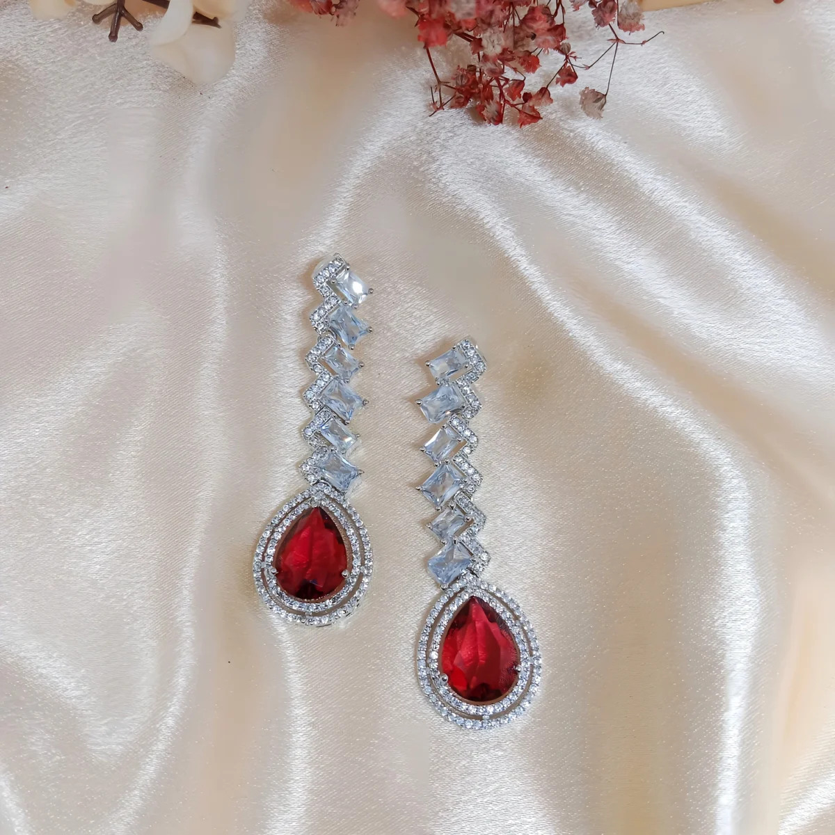 Embellished AD Drop Statement Earring