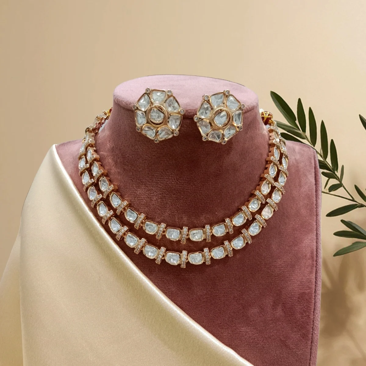 Carat Plated Layered Kundan Necklace Set