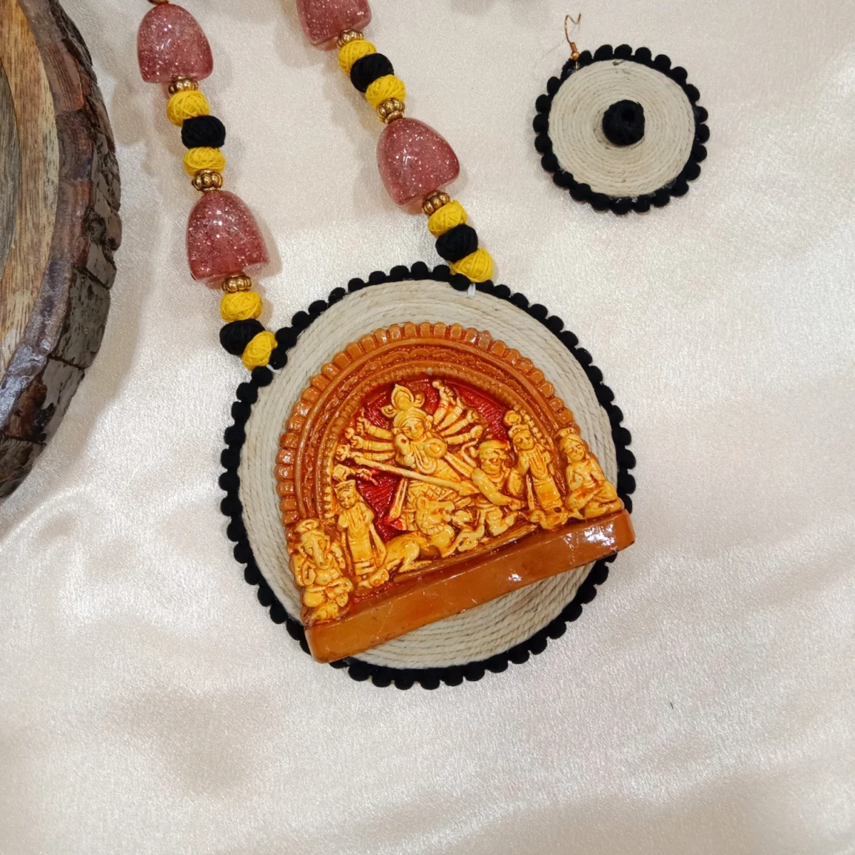 Handcrafted Maa Durga Terracotta Necklace Set