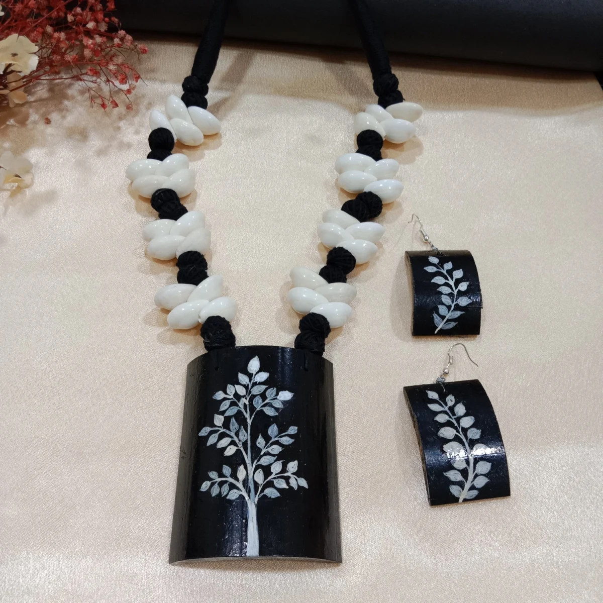 Handmade Artisan Boho Chic Necklace Set Black