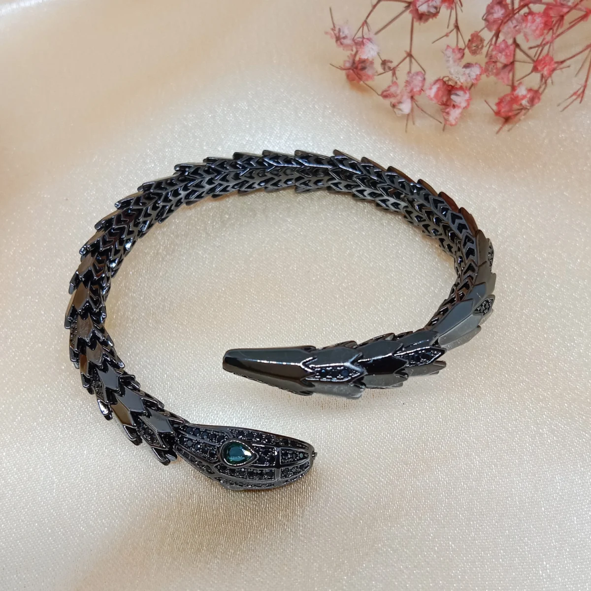 Dainty Black Serpent Bracelet For Women