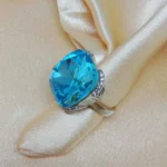 Bedazzle Blue Crystal Bold Statement Ring