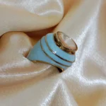 DG Blaze Signet Aqua Blue Statement Ring