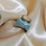 DG Blaze Signet Aqua Blue Statement Ring