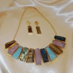 Raw Semi Precious Stone Necklace Set