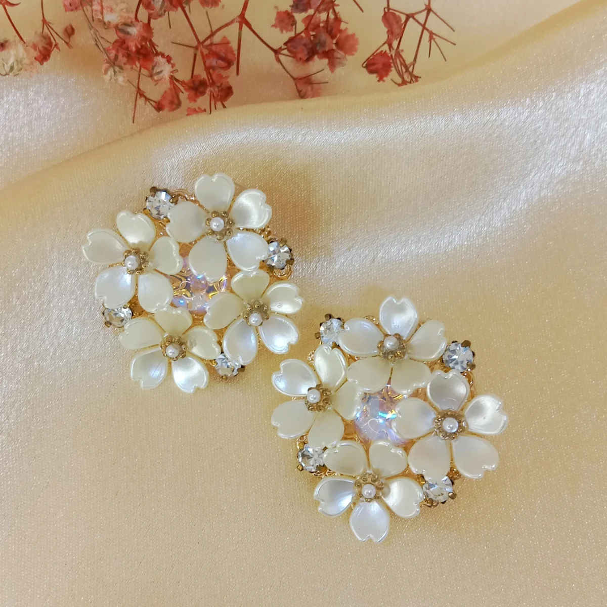 Floral Charm Stud Earring