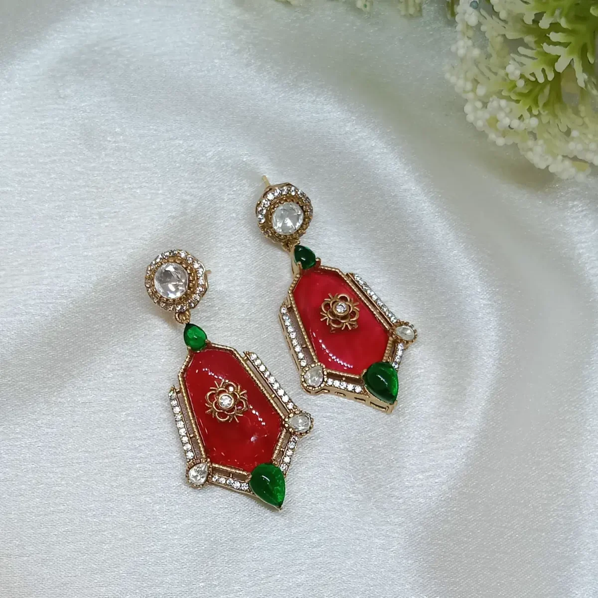 Luxe Kundan Ruby Earring