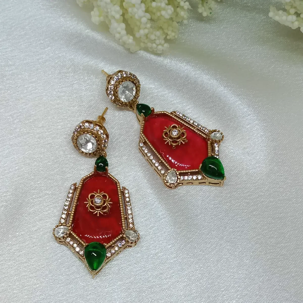 Luxe Kundan Ruby Earring