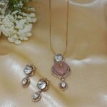 Mehar Green Kundan Pendant Necklace Set