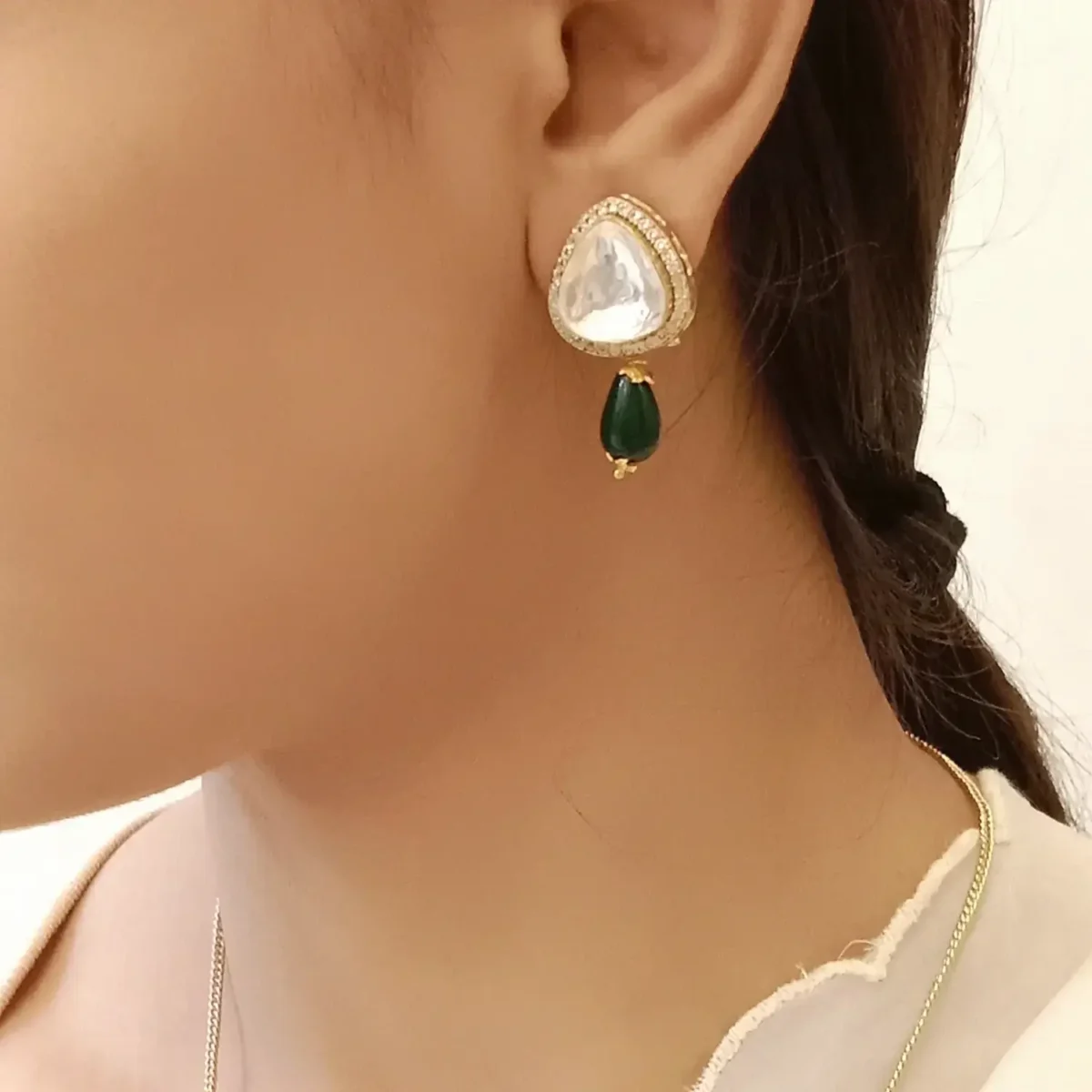 Polki Kundan Pendant Necklace Set