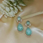 Aarzooi Mint Drop Kundan Necklace Set