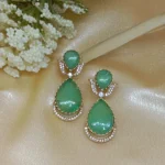 Aarzooi Mint Drop Kundan Necklace Set