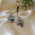 Antique Silver-Plated Trishakti Charm Drop Earring