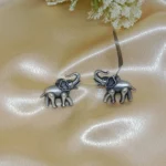 Handcrafted Oxidized Silver Elephant Earrings – Boho Tribal Jewelry for Women